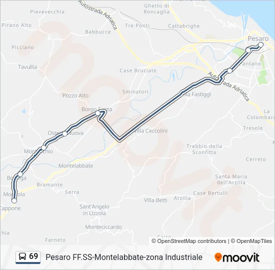 69 Bus Line Map