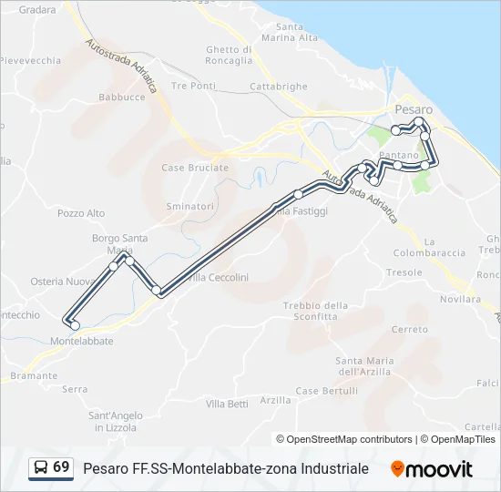 69 Bus Line Map