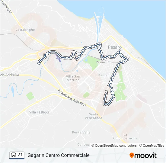 71 Bus Line Map