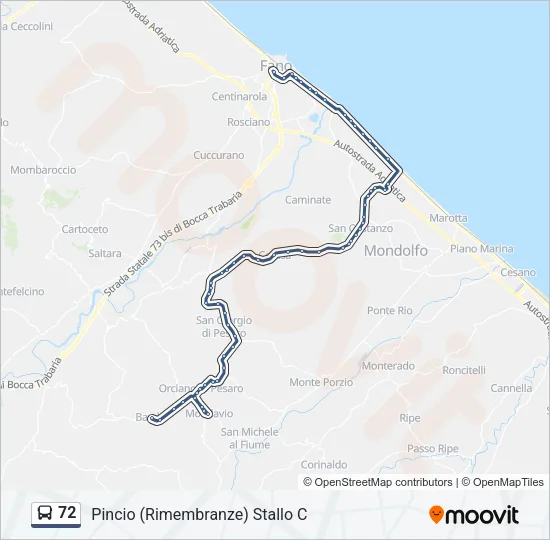 72 Bus Line Map