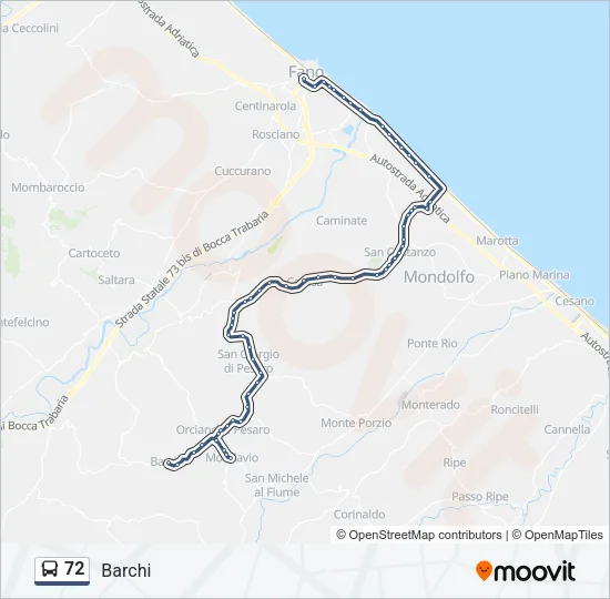 72 Bus Line Map