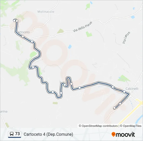 73 Bus Line Map