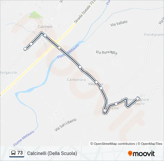 73 Bus Line Map