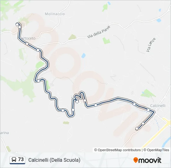73 Bus Line Map