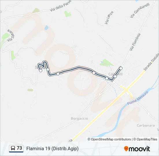 73 Bus Line Map