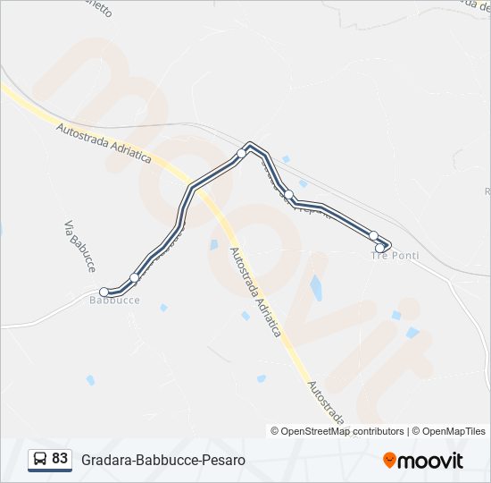 83 bus Line Map