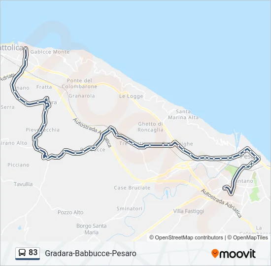 83 Bus Line Map