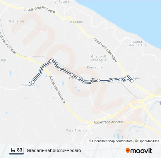 83 Bus Line Map
