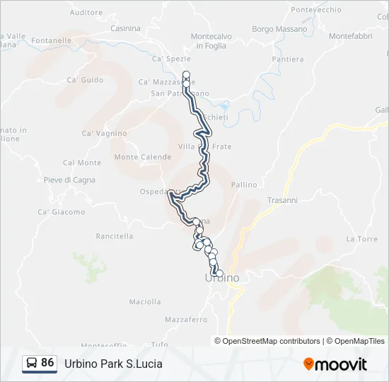 86 Bus Line Map