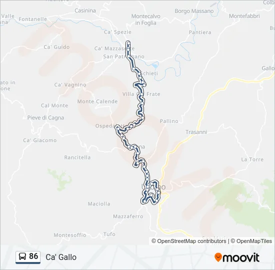 86 Bus Line Map