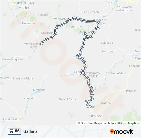 86 Bus Line Map