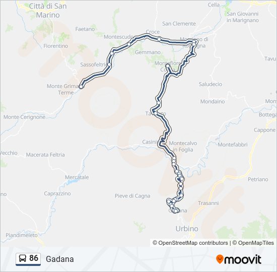 86 bus Line Map