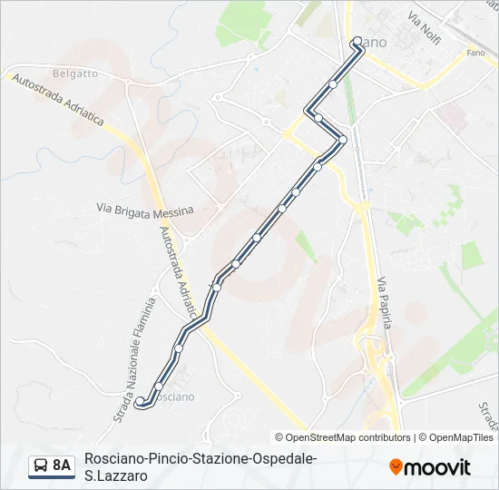 8A Bus Line Map