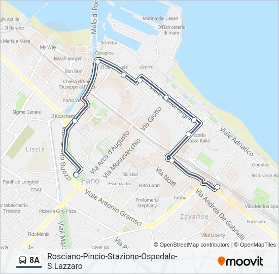 8A Bus Line Map