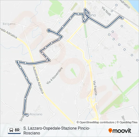 8R Bus Line Map