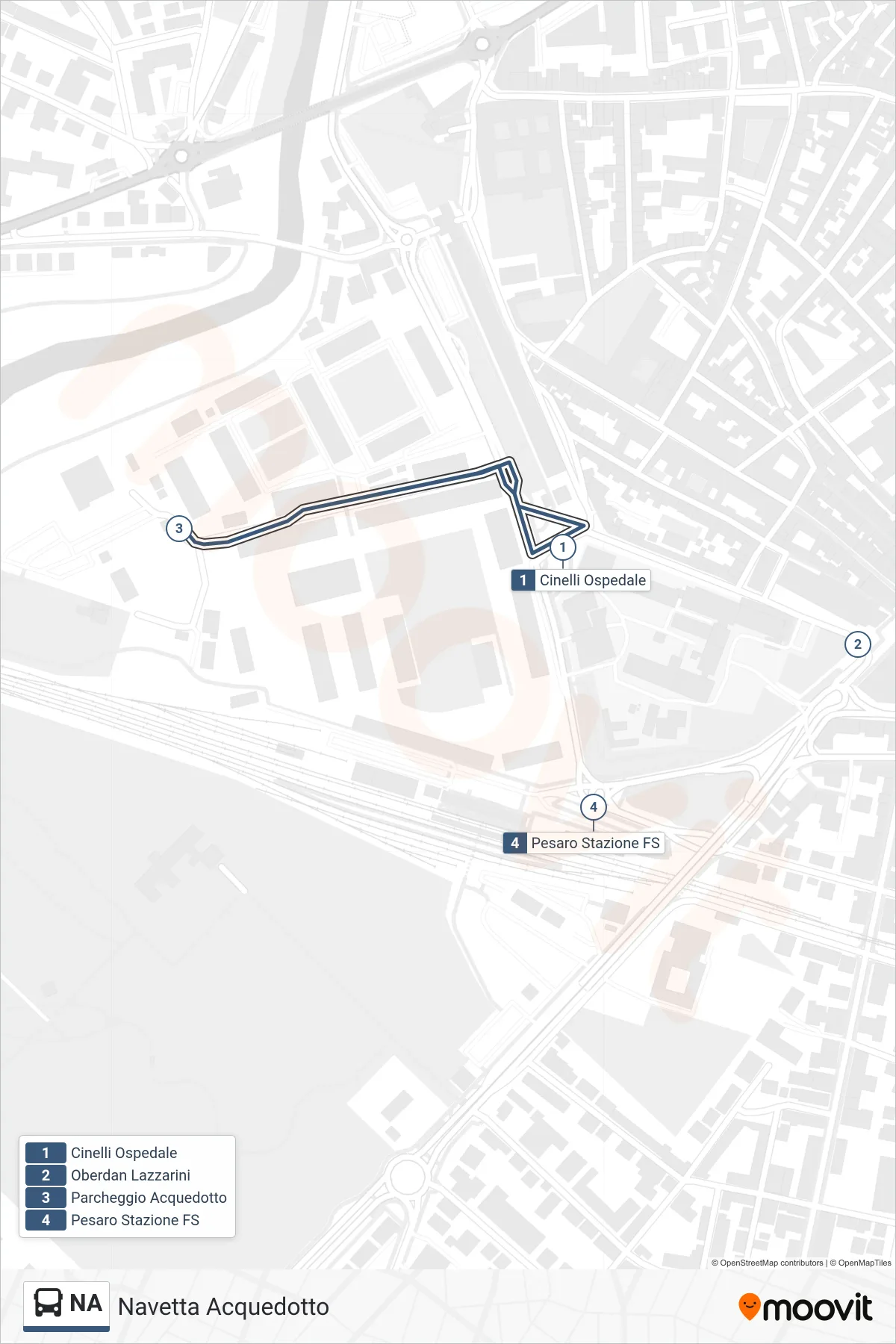 Linea NA  bus (Parcheggio Acquedotto) - Percorsi e fermate sulla mappa