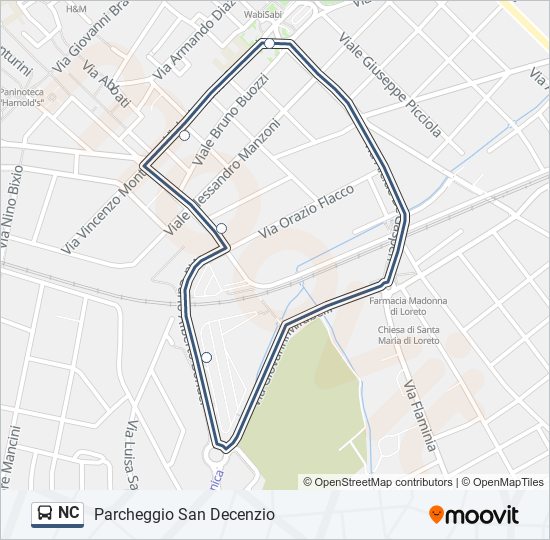 NC bus Line Map