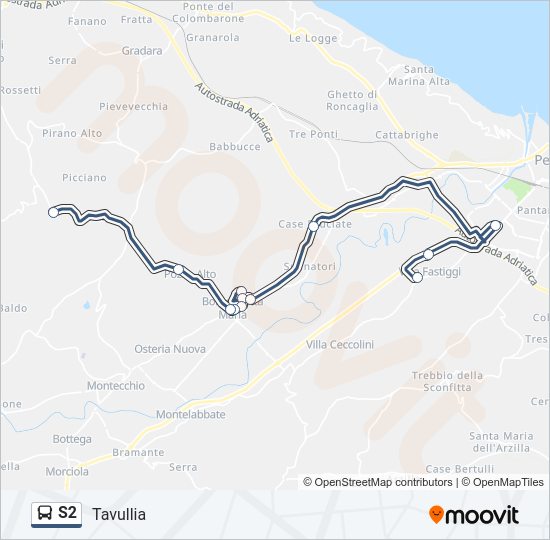 S2 Bus Line Map