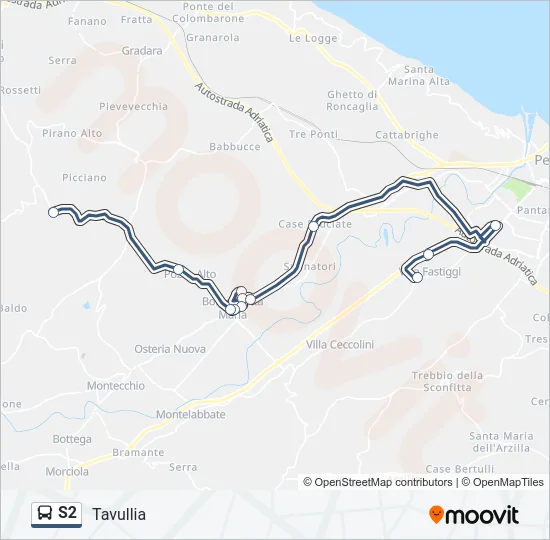 S2 Bus Line Map