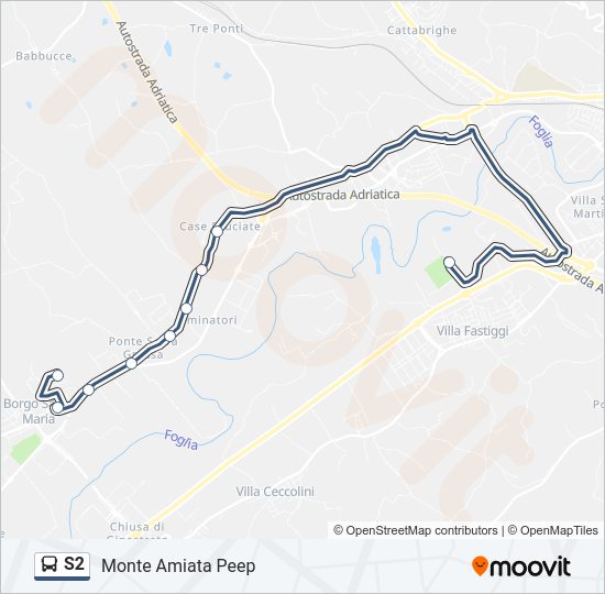 S2 Bus Line Map