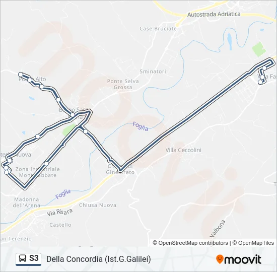 S3 Bus Line Map