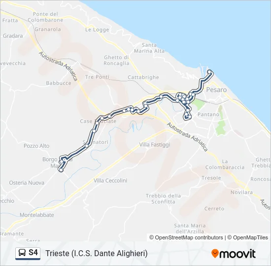 S4 Bus Line Map