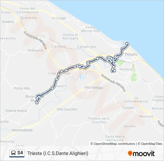 S4 Bus Line Map