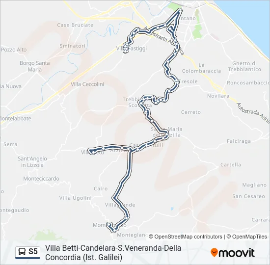S5 Bus Line Map