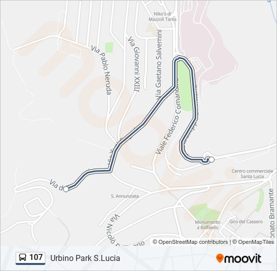 Percorso linea bus 107