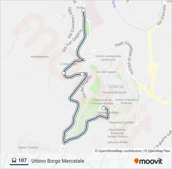 107 Bus Line Map