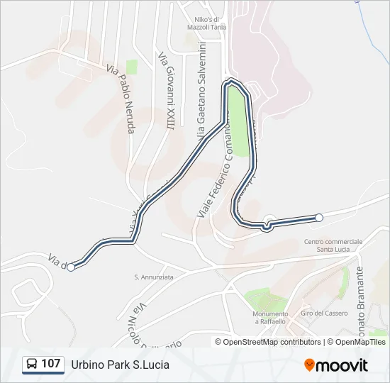 107 Bus Line Map