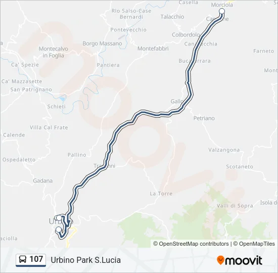 107 Bus Line Map
