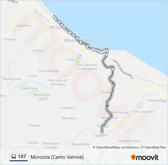 107 Bus Line Map