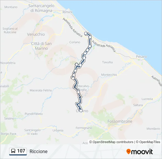 107 Bus Line Map