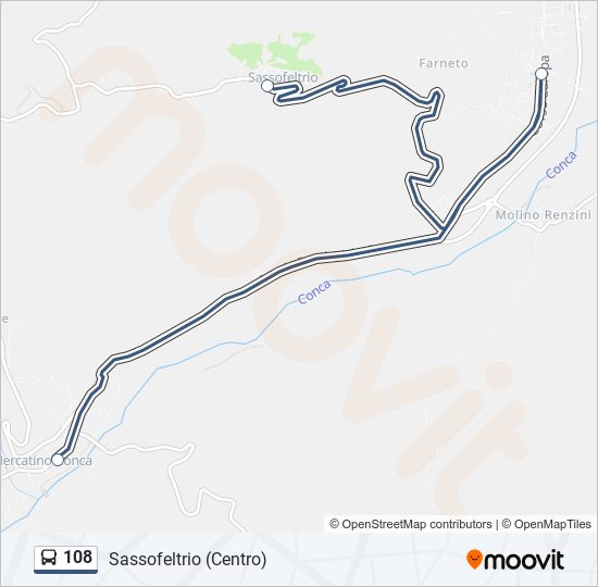 108 bus Line Map