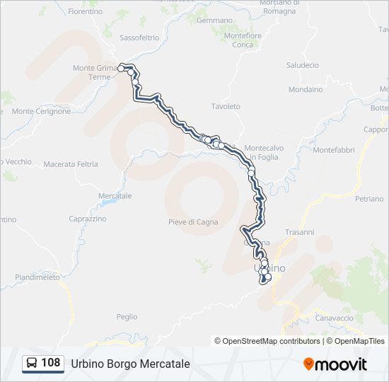 108 bus Line Map