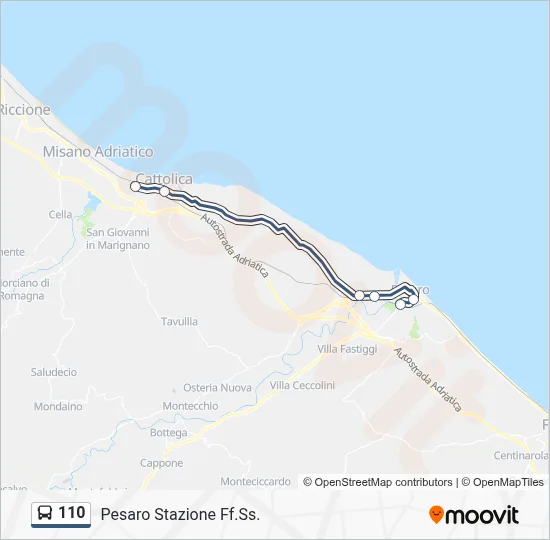 Percorso linea bus 110