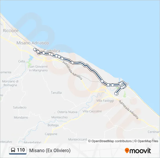 Percorso linea bus 110