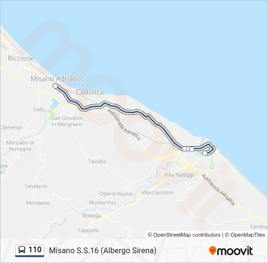 Percorso linea bus 110