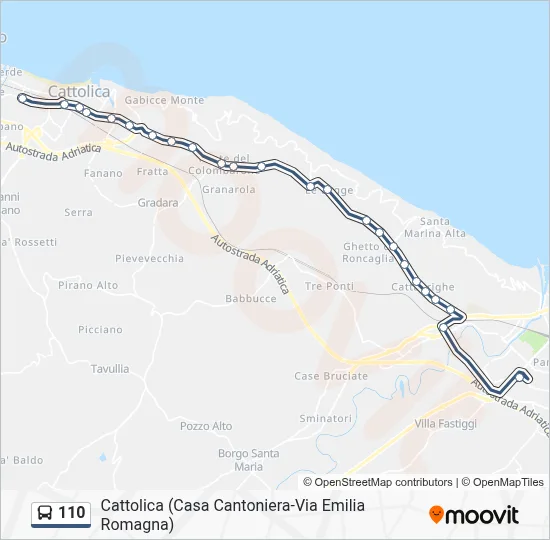 Percorso linea bus 110