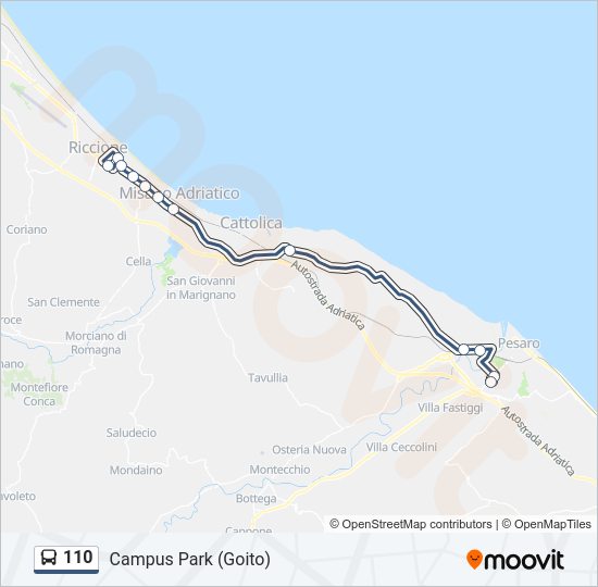 110 bus Line Map