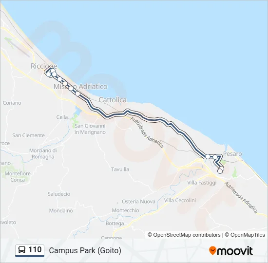 110 Bus Line Map