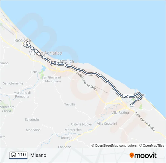 110 Bus Line Map