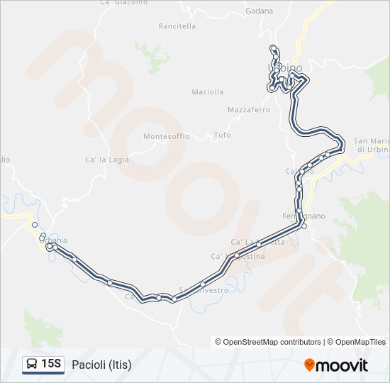 Percorso linea bus 15S