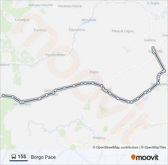 Percorso linea bus 15S