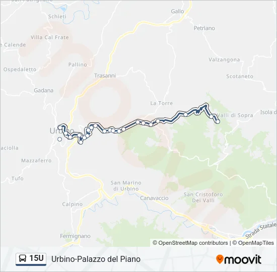 15U Bus Line Map