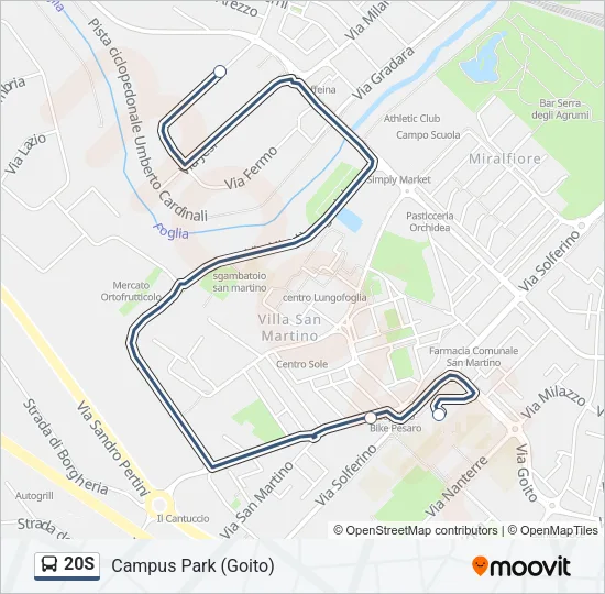 20S Bus Line Map