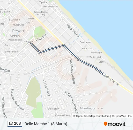 20S Bus Line Map
