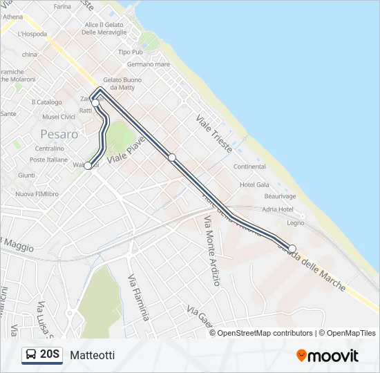 20S Bus Line Map