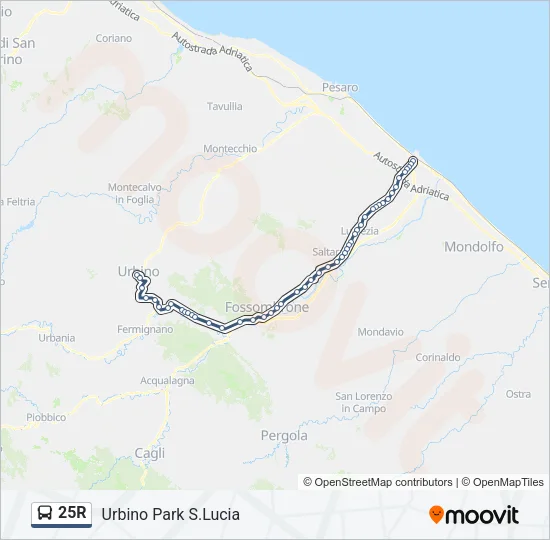 25R Bus Line Map